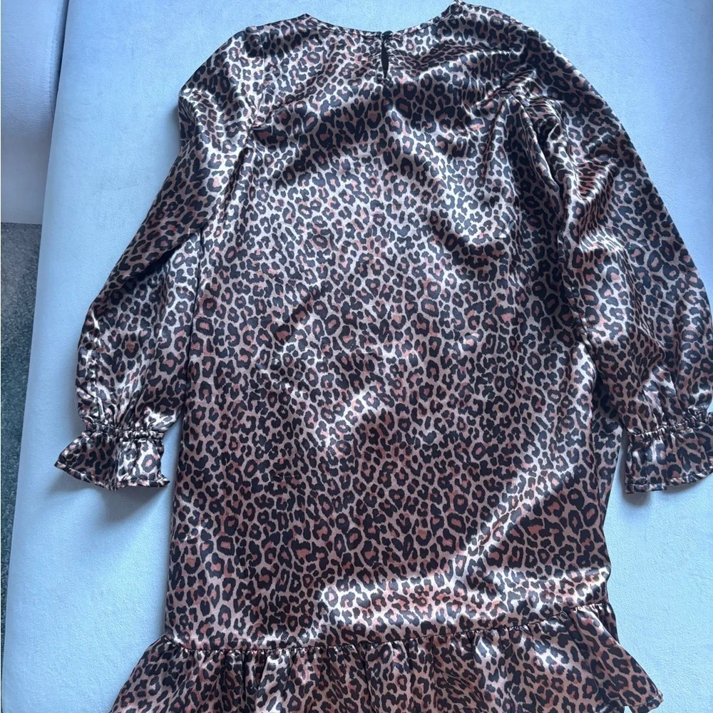 Leopard Print Satin Dress